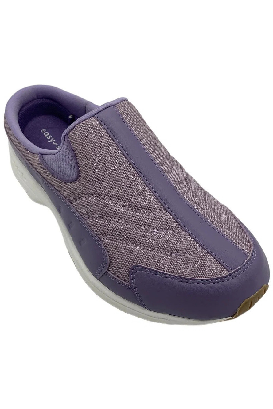 Easy Spirit Women's Traveltime Walking Clog Purple/Glitter/Canvas - Extra Wide